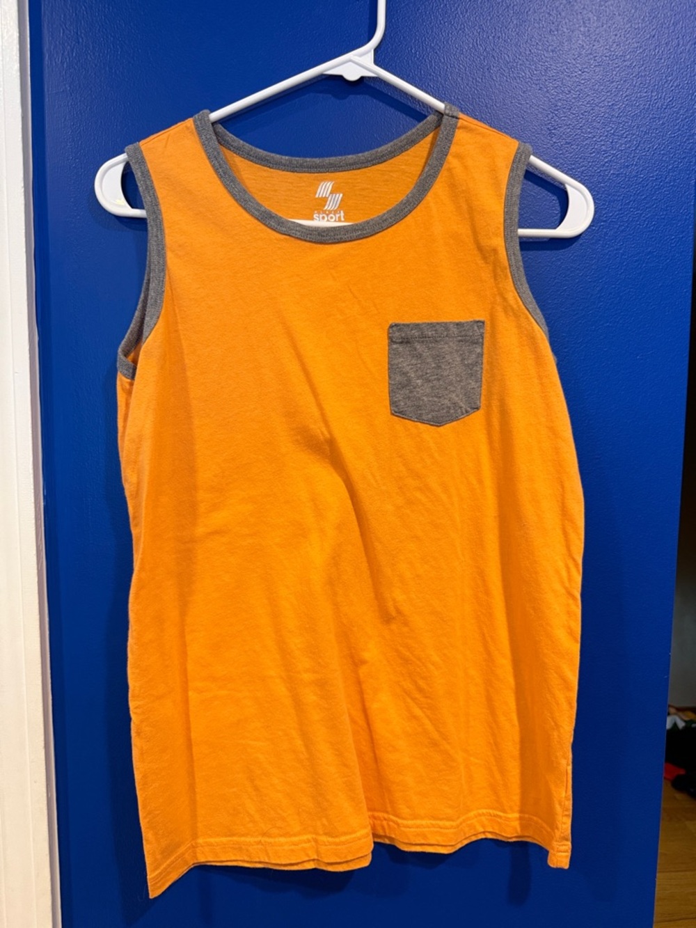 The Children's Place Orange Tank with Gray Trim & Pocket